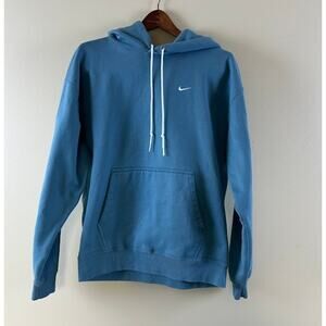 NIKE Men's Pullover Hoodie Embroidered Logo Medium Blue/Green Like New